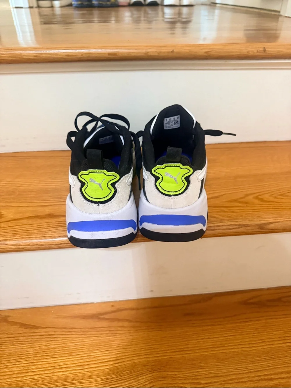 Puma Black Sneakers with Blue & Lime Accents